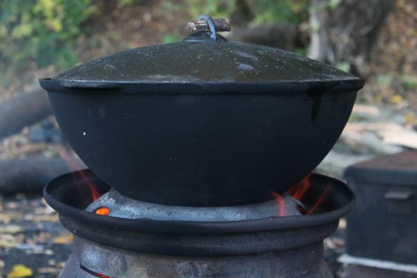 Печка из дисков для казана